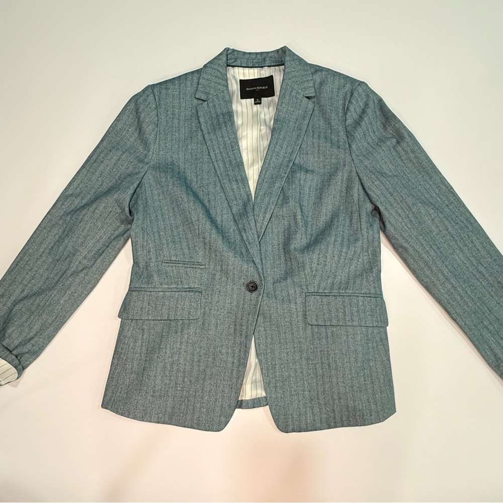 Banana Republic Teal Herringbone Blazer, NWOT, size 8